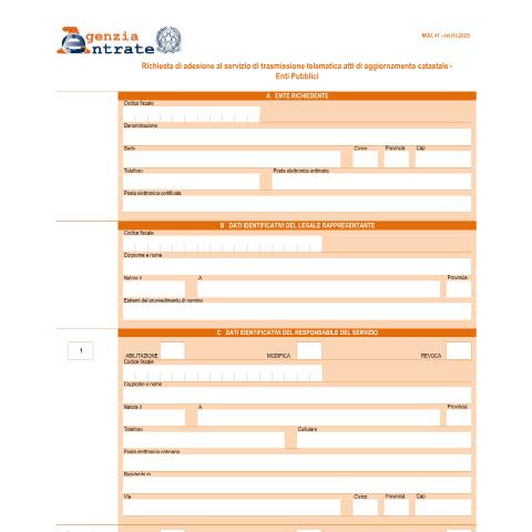 Anteprima documento Aggiornamento banche dati catastale con piattaforma Sister (Istituzioni) — Fabbricati e Terreni, Italia