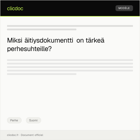 Document preview: Äitiysdokumentti — Perhe, Suomi