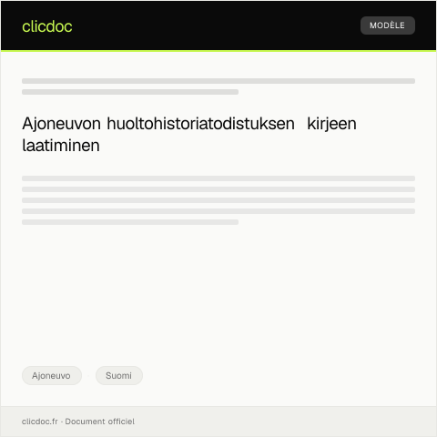 Document preview: Ajoneuvon huoltohistoriatodistus — Ajoneuvo, Suomi