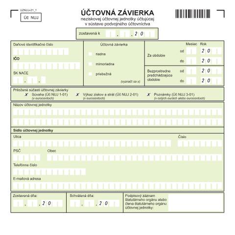 Document preview: UZNUJv21 — Iné, Slovensko (CERFA n°UZNUJv21)
