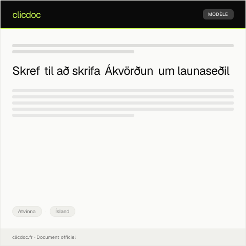 Document preview: Ákvörðun um launaseðil — Atvinna, Ísland