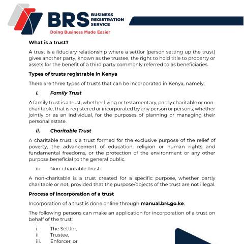 Document preview: Amended Incorporation of Trusts (1) — Document, Kenya (CERFA n°Amended-Incorporation-of-Trusts-1)