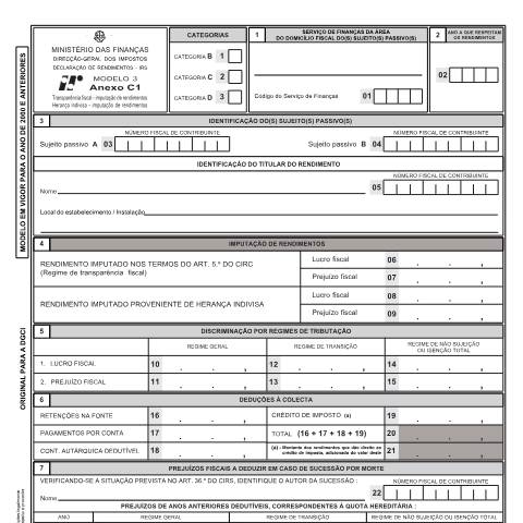 Pré-visualização do documento Anexo C1 — IRS, Portugal