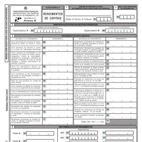 Pré-visualização do documento Anexo E - Rendimentos de capitais — IRS, Portugal