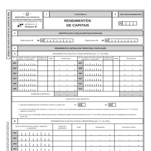 Pré-visualização do documento Anexo E - Rendimentos de capitais — IRS, Portugal