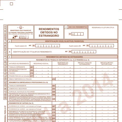 Pré-visualização do documento Anexo J - Rendimentos obtidos no estrangeiro — IRS, Portugal