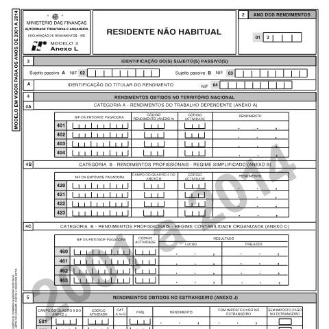 Pré-visualização do documento Anexo L - Residente não habitual — IRS, Portugal