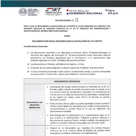 Vista previa del documento Anexo RG 78 2020 — Isc, Paraguay