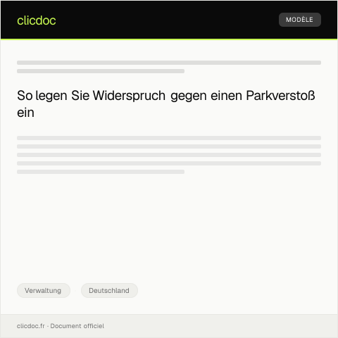 Dokumentvorschau: Anfechtung eines Bußgeldbescheids wegen Parkverstoßes durch die Kommune Hamburg — Verwaltung, Deutschland