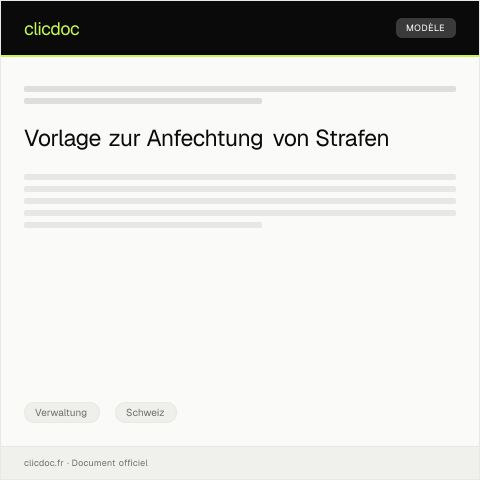 Dokumentvorschau: Anfechtung der Strafe bei Ordnungswidrigkeiten — Verwaltung, Schweiz