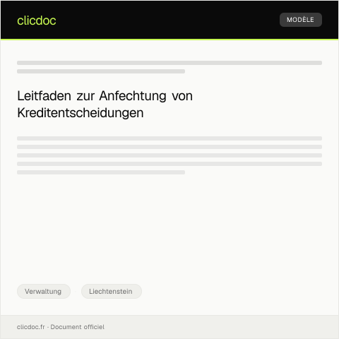 Dokumentvorschau: Anfechtung einer fehlerhaften Kreditentscheidung — Verwaltung, Liechtenstein