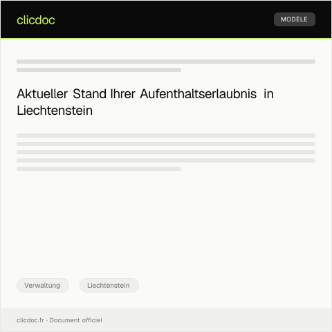Dokumentvorschau: Anfrage zum Bearbeitungsstand meines Antrags auf Aufenthaltserlaubnis — Verwaltung, Liechtenstein