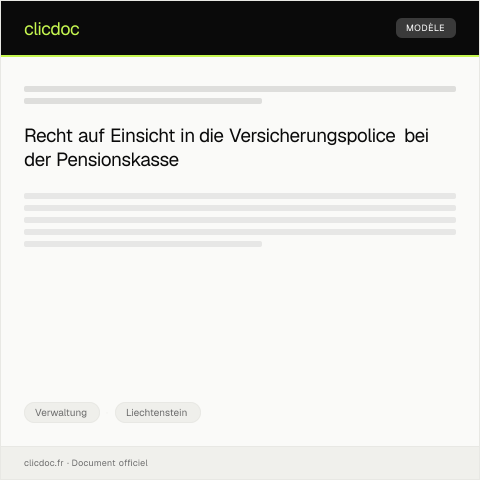 Dokumentvorschau: Anfrage zum Recht auf Einsicht in die Versicherungspolice bei der Pensionskasse — Verwaltung, Liechtenstein