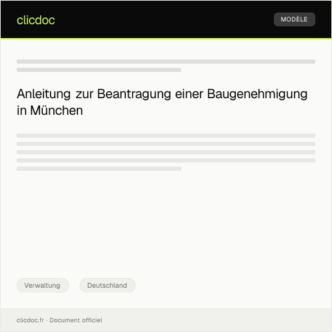 Dokumentvorschau: Anfrage für eine Baugenehmigung bei der Stadt München — Verwaltung, Deutschland