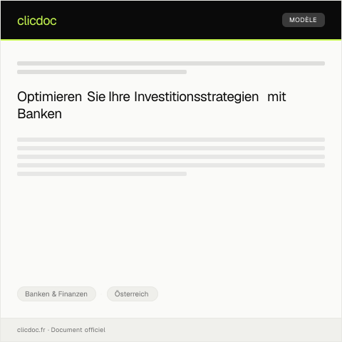 Dokumentvorschau: Anfrage zu Investitionsmöglichkeiten bei Banken — Banken & Finanzen, Österreich