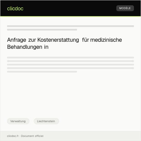 Dokumentvorschau: Anfrage zur Kostenerstattung für eine medizinische Behandlung — Verwaltung, Liechtenstein