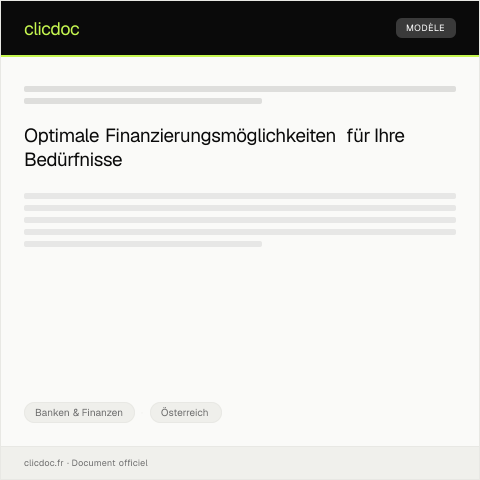 Dokumentvorschau: Anfrage zu Kredit- und Finanzierungsalternativen — Banken & Finanzen, Österreich