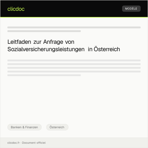 Dokumentvorschau: Anfrage zu Leistungen der Sozialversicherung — Banken & Finanzen, Österreich