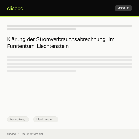 Dokumentvorschau: Anfrage zur Klärung der Stromverbrauchsabrechnung beim Energieversorger — Verwaltung, Liechtenstein
