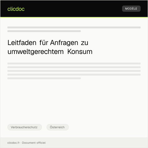 Dokumentvorschau: Anfrage zu umweltgerechtem Konsum — Verbraucherschutz, Österreich