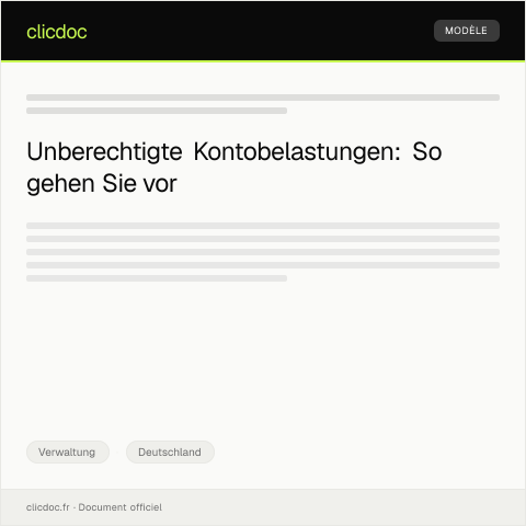 Dokumentvorschau: Anfrage bezüglich unberechtigter Kontobelastung bei der Deutschen Bank — Verwaltung, Deutschland