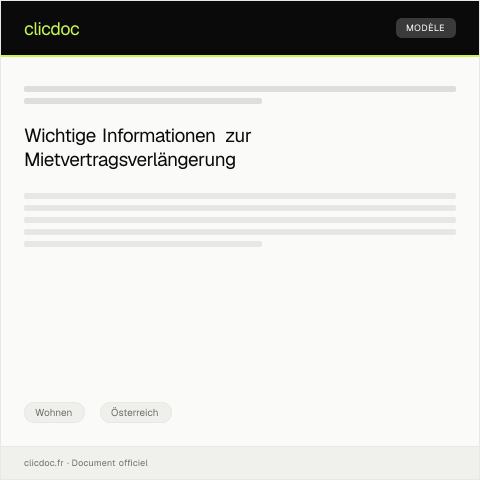 Dokumentvorschau: Anfrage zur Verlängerung des Mietvertrages — Wohnen, Österreich