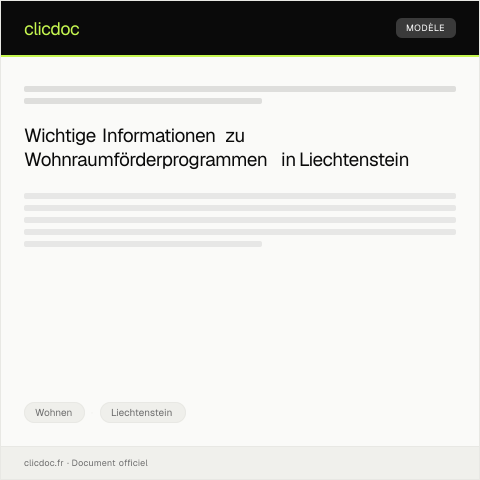Dokumentvorschau: Anfrage zu Wohnraumförderprogrammen — Wohnen, Liechtenstein