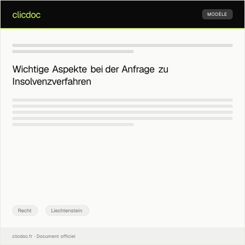 Dokumentvorschau: Anfrage zu Insolvenzverfahren — Recht, Liechtenstein