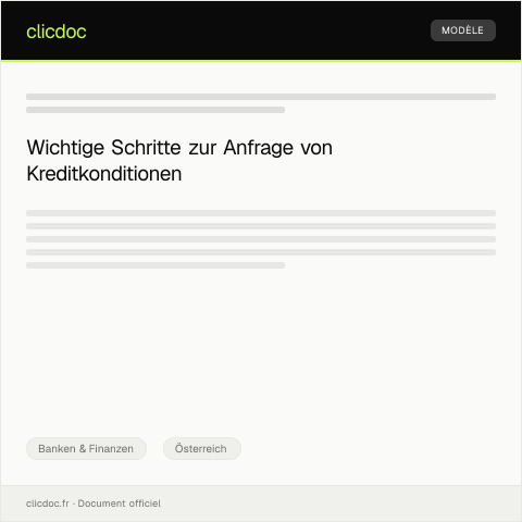 Dokumentvorschau: Anfrage zu Kreditkonditionen — Banken & Finanzen, Österreich