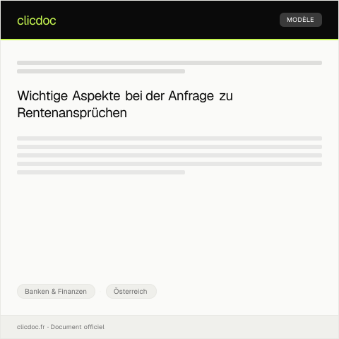 Dokumentvorschau: Anfrage zu Rentenansprüchen — Banken & Finanzen, Österreich