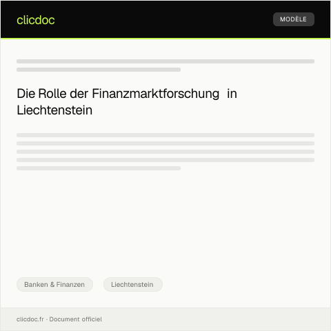 Dokumentvorschau: Anfrage zur Finanzmarktforschung — Banken & Finanzen, Liechtenstein
