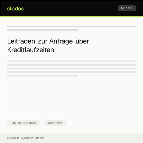 Dokumentvorschau: Anfrage zur Kreditlaufzeit — Banken & Finanzen, Österreich