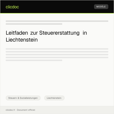 Dokumentvorschau: Anfrage zur Steuererstattung — Steuern & Sozialleistungen, Liechtenstein