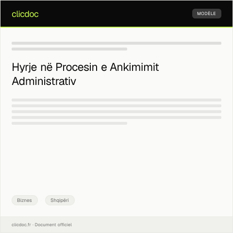 Document preview: Ankim për ndëshkimin administrativ ndaj kompanisë — Biznes, Shqipëri