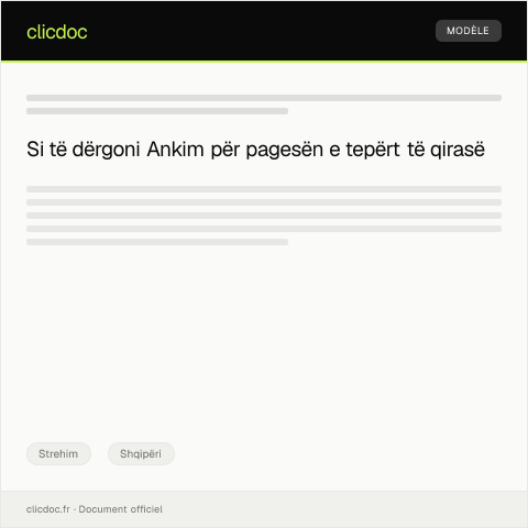 Document preview: Ankim për pagesën e tepërt të qirasë së muajit të fundit — Strehim, Shqipëri