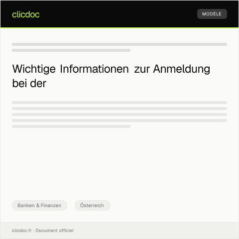 Dokumentvorschau: Anmeldung bei der Pensionsversicherungsanstalt — Banken & Finanzen, Österreich