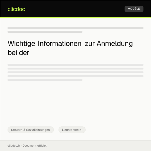 Dokumentvorschau: Anmeldung bei der Sozialversicherungsanstalt — Steuern & Sozialleistungen, Liechtenstein