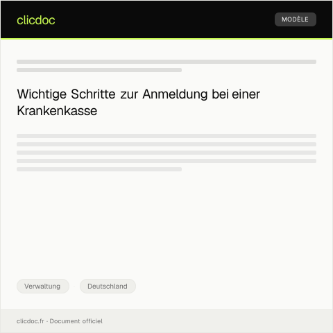 Dokumentvorschau: Anmeldung bei einer Krankenkasse für freiwillig Versicherte — Verwaltung, Deutschland