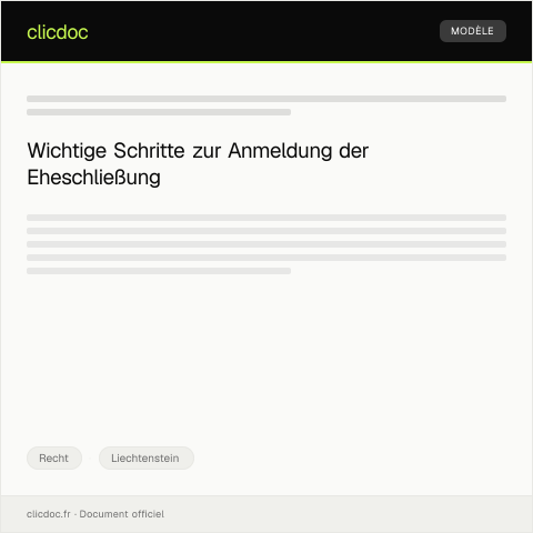 Dokumentvorschau: Anmeldung der Eheschließung — Recht, Liechtenstein
