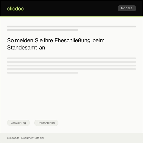 Dokumentvorschau: Anmeldung der Eheschließung beim Standesamt — Verwaltung, Deutschland