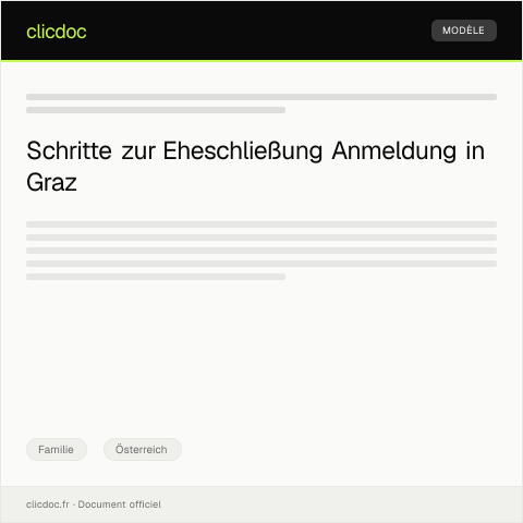 Dokumentvorschau: Anmeldung der Eheschließung beim Standesamt Graz — Familie, Österreich