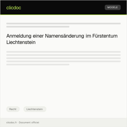 Dokumentvorschau: Anmeldung einer Namensänderung — Recht, Liechtenstein