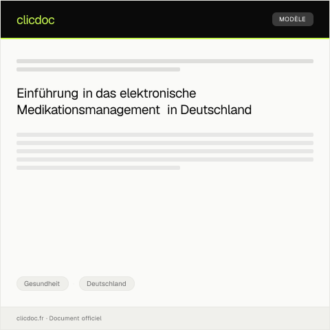 Dokumentvorschau: Anmeldung für das elektronische Medikationsmanagement — Gesundheit, Deutschland