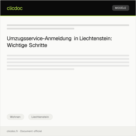 Dokumentvorschau: Anmeldung eines Hausrats- oder Umzugsservices — Wohnen, Liechtenstein