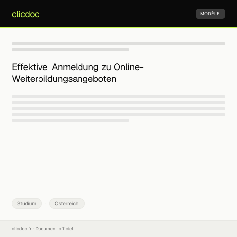 Dokumentvorschau: Anmeldung zu Online-Weiterbildungsangeboten des Bundesministeriums für Bildung — Studium, Österreich
