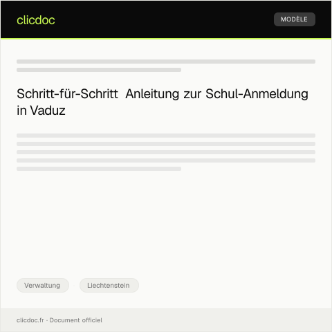 Dokumentvorschau: Anmeldung für weiterführende Schulen in Vaduz — Verwaltung, Liechtenstein