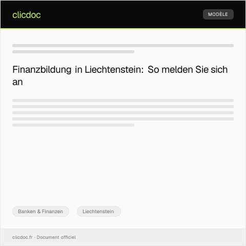 Dokumentvorschau: Anmeldung zu Finanzbildungsangeboten — Banken & Finanzen, Liechtenstein
