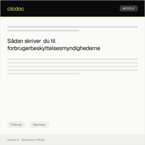 Document preview: Anmodning om kontakt med forbrugerbeskyttelsesmyndigheder — Forbrug, Danmark