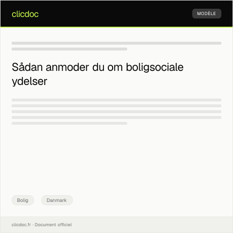 Document preview: Anmodning om adgang til boligsociale ydelser — Bolig, Danmark