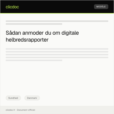 Document preview: Anmodning om adgang til digitale helbredsrapporter — Sundhed, Danmark